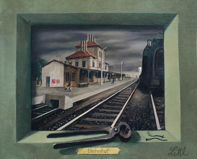 Wolfgang Lettl - Bahnhof  (Train Station) 1980, 27,5x33 cm