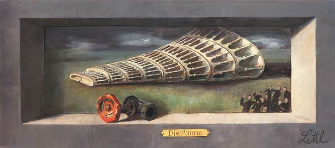 Wolfgang Lettl - Die Panne (1987), 23,5x54 cm